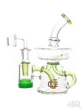 Crystal Glass - Recycler Rig With Built In Removable Lid Reclaim Catcher (7") Ooze Green
