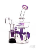 Crystal Glass - Recycler Rig With Built In Removable Lid Reclaim Catcher (7") Purple