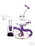 Crystal Glass - Recycler Rig With Built In Removable Lid Reclaim Catcher (7") Purple Left