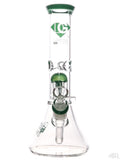 Diamond Glass - Mansion Beaker With Tree Perc (15.5") Green Front