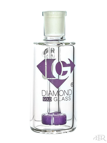 Diamond Glass - Jewel Flat Disc Matrix Perc Ash Catcher 14mm 45 Degree (4.5") Purple