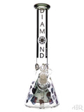 Diamond Glass - Diamond Decal Pyramid Perc Beaker (14.5")