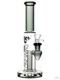 Diamond Glass - Cylinder Straight Tube With Drip Catch (10.5") Smokey Grey Tilt