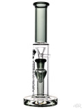 Diamond Glass - Cylinder Straight Tube With Drip Catch (10.5") Smokey Grey Front