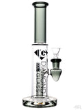 Diamond Glass - Cylinder Straight Tube With Drip Catch (10.5") Smokey Grey