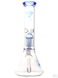 Diamond Glass - Mansion Beaker With Tree Perc (15.5") Blue Back