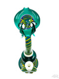 E-Stex Glass - Emerald Dichro on YGB Teal Horned Wig-Wag Rig (9")