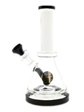 Bougie Glass Mini Beaker Bong Water Pipe Dab Rig 45 degree diffuser 5-hole Maria colored tubing matching bowl