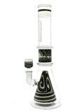 Subliminal Glass Beaker Bong Pyramid Perc Beaker Perc Wig Wag Cone Perc Ash Catcher with Drain 14mm 18mm 7mm thick PNW 