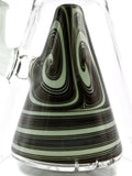 Subliminal Glass Beaker Bong Pyramid Perc Beaker Perc Wig Wag Cone Perc Ash Catcher with Drain 14mm 18mm 7mm thick PNW 