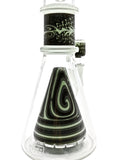 Subliminal Glass Beaker Bong Pyramid Perc Beaker Perc Wig Wag Cone Perc Ash Catcher with Drain 14mm 18mm 7mm thick PNW Backside Perc
