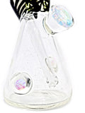 GlassByWho Chaos UV Beaker Tube with Opals Marbles Illuminati 10mm Dab Rig Marble Up Close