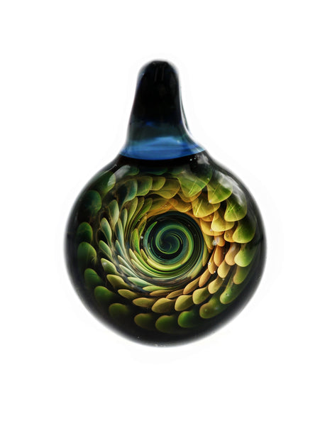 GrandMasterGlass - Fumed Spiral Pendant (28mm)