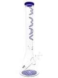 Purple Mav Glass Classic Beaker Bong with Mandala and Color Accent (18")