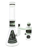 Subliminal Glass Beaker Bong Pyramid Perc Beaker Perc Wig Wag Cone Perc Ash Catcher with Drain 14mm 18mm 7mm thick PNW Other side