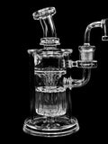 Leisure Glass - Clear 14mm Tree Incycler Dab Rig Oil Rig Concentrate Rig Wax Rig Luke Wilson Recycler Dewars Joint 14mm Female Joint Bent Neck 8" Height