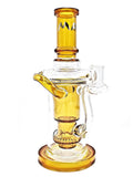 Mav Glass - Inside Vortex Recycler Dab Rig Mav Oil Rig Maverick Glass Concentrate Bong Puck Showerhead Perc Double Uptake with Drip Catch Butter