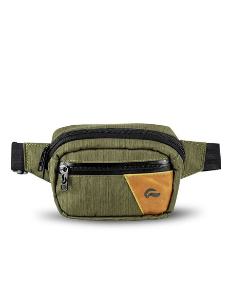 Skunk Bags Hipster Green/Tan Leather