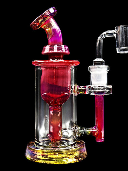 Leisure Glass Rose 14mm Torus Can Incycler Dab Rig Oil Rig Concentrate Water Pipe 7" Height Made by Luke Wilson