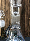 RooR Tech Fixed Beaker - Smokey Grey & White With 10 Arm Tree Perc (17")