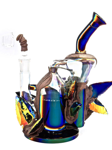 Envy Glass - Dichroic Obsidian Arrowhead Recycler (8