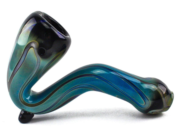 Envy Glass Black Sherlock Pipe with Cosmic Fuming