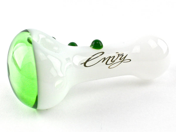 Envy Glass White Spoon - Dichroic Green