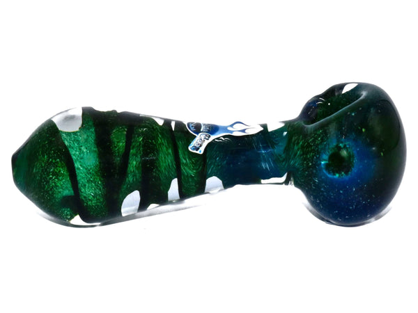 Chameleon Glass Hand Pipe Bowl Hot Mess Green Blue Spiral
