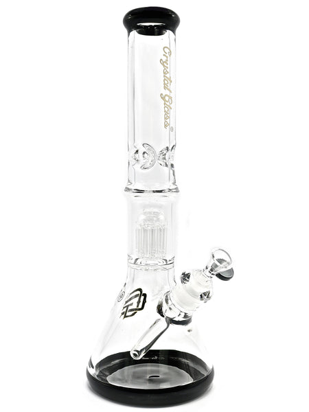 Crystal Glass - Beaker with Tree Perc and Color Accents Blacked Out