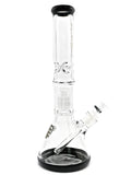 Crystal Glass - Beaker with Tree Perc and Color Accents  Side View