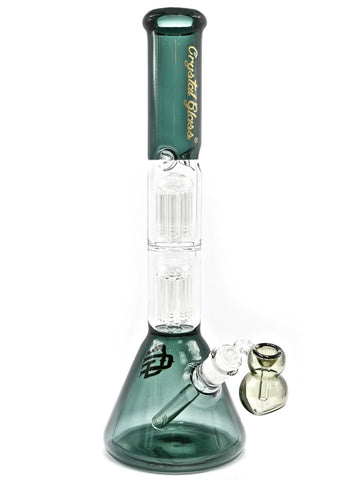 Crystal Glass Beaker - Double Tree Percs & Full Color (16