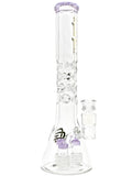 Triple Matrix Diffuser Ice Catcher Multi Color Elephant Joint Deep Flower Bowl Thick Glass Bubble Diffuser Fixed Beaker 16 inches Height Purple