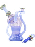 DreamLab Glass Tallboy Blue Cheese Biosphere - Jeff Heathbar Collab with matching Jerry Kelly Bubble Dabber (8")
