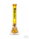 Hoss Glass - Holey Pyramid Beaker with Coloured Top and Inner Section and Case Kit (18") Front Amber