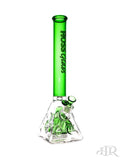 Hoss Glass - Holey Pyramid Beaker with Coloured Top and Inner Section and Case Kit (18") Green
