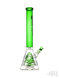 Hoss Glass - Holey Pyramid Beaker with Coloured Top and Inner Section and Case Kit (18") Right Green
