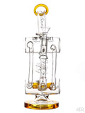 Lookah Glass - Inline Perc Double Uptake Recycler With Spiral Drain (12") Amber Front
