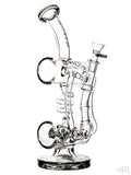 Lookah Glass - Inline Perc Double Uptake Recycler With Spiral Drain (12") Grey