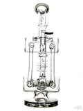 Lookah Glass - Inline Perc Double Uptake Recycler With Spiral Drain (12") Grey Front