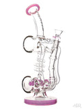 Lookah Glass - Inline Perc Double Uptake Recycler With Spiral Drain (12") Pink