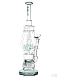 Lookah Glass - Water Factory Quad Uptake Spiral Drain Recycler With Jellyfish Perc (16") Smokey Grey Tilt