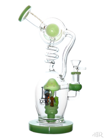 Lookah Glass - Mushroom Valley Double Uptake Recycler With Spiral Drain (12
