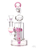 Lookah Glass - Microscope Themed Recycler Rig (7.5") Pink Left