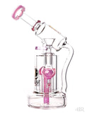 Lookah Glass - Microscope Themed Recycler Rig (7.5") Pink Front