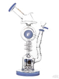 Lookah Glass - Dual Uptake Sprinkle Jellyfish Perc Drain Recycler (11.5") Milky Blue Right