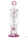 Lookah Glass - Dual Uptake Sprinkle Jellyfish Perc Drain Recycler (11.5") Pink Front