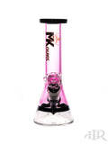 Mk100 Glass - Clear Base Color Mini Beaker (9.5") Pink Front
