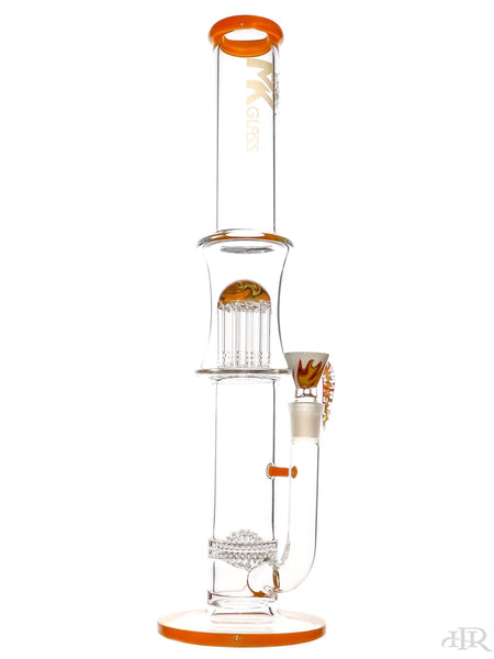 MK 100 - Crater Diffuser and Wig-Wag Tree Perc Straight Tube (18") Orange