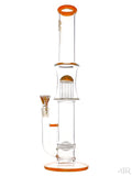 MK 100 - Crater Diffuser and Wig-Wag Tree Perc Straight Tube (18") Orange Left