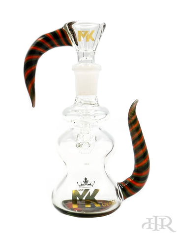 MK100 Glass - Dry Ash Catcher With Wig Wag Horns 90 Degree 14mm Male (5.5